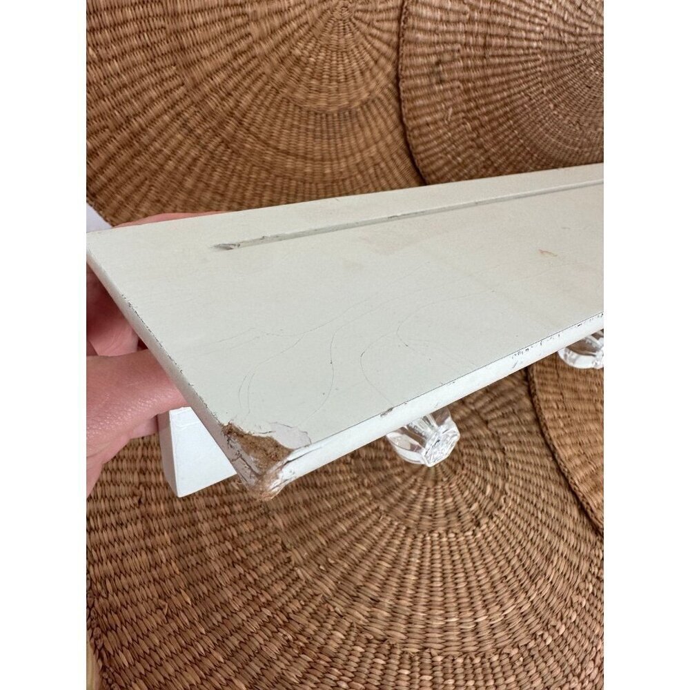 24” long White Shelf with hanging knobs - Picture 5 of 12